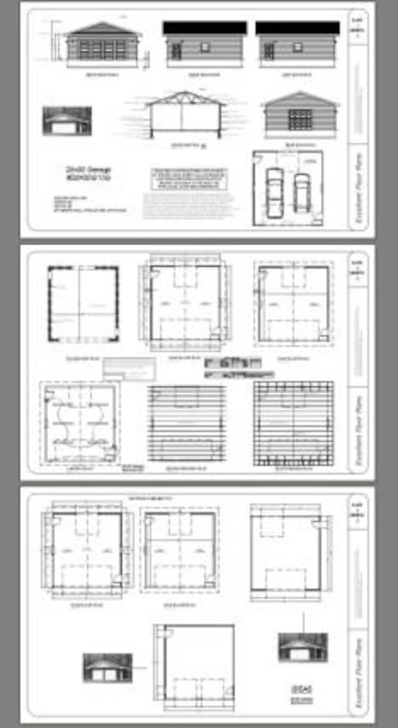 28x30 2-car Garage -- 840 Sq Ft -- PDF Floor Plan -- Instant
