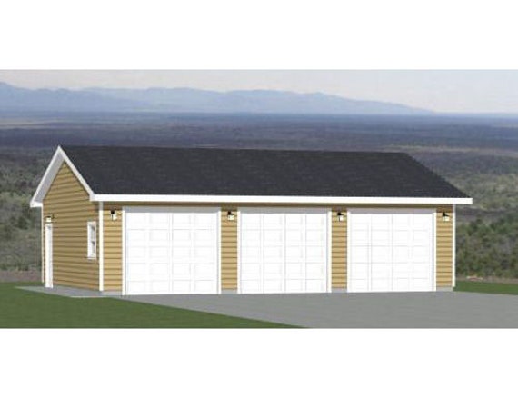 36x28 2 Car Garage 1008 Sq Ft Pdf Floor Plan Instant Etsy