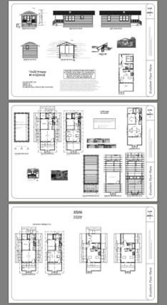 14x28 House 1 Bedroom 1 Bath 391 Sq Ft Pdf Floor Plan Etsy