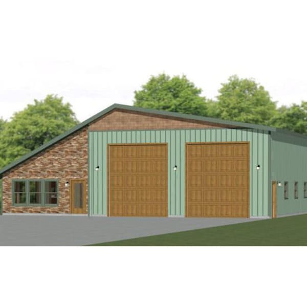 Rv Garage Plan With Apartment Etsy