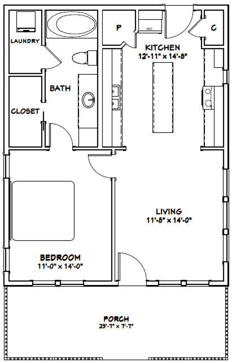 24x30 House 1-bedroom 1-bath