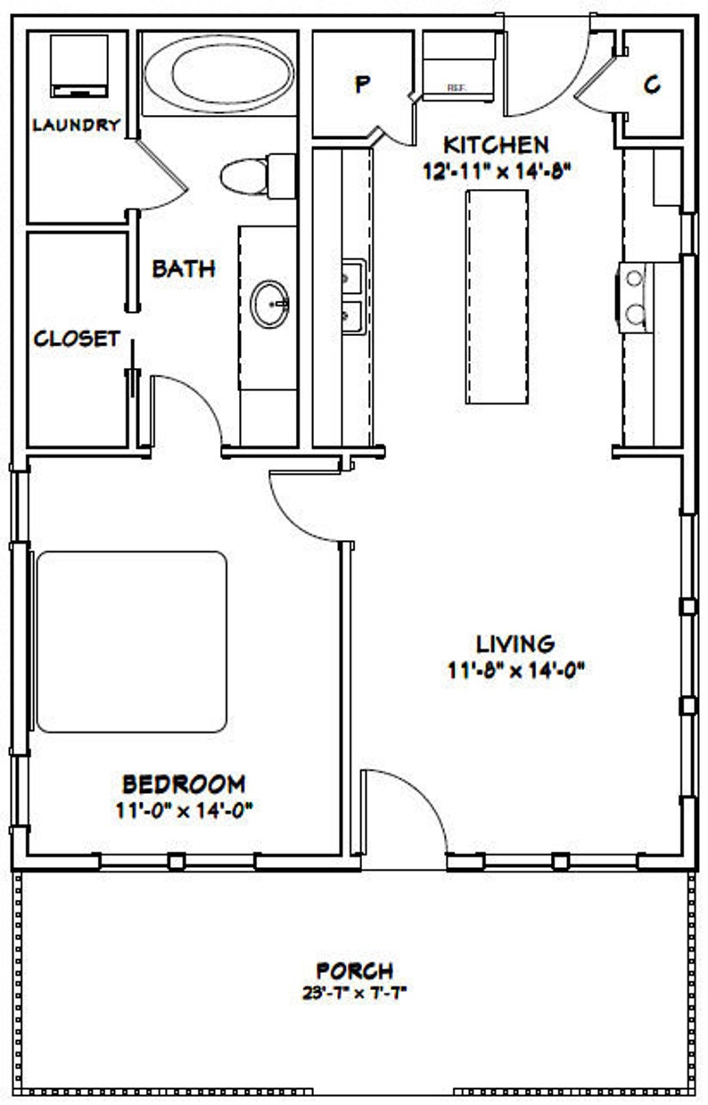 24x30 House 1 bedroom 1 bath 768 Sq Ft PDF Floor Plan Instant Download Model 2F Etsy 24x30 House 1 bedroom 1 bath 768 Sq Ft PDF Floor Plan Instant Download Model 2F Etsy