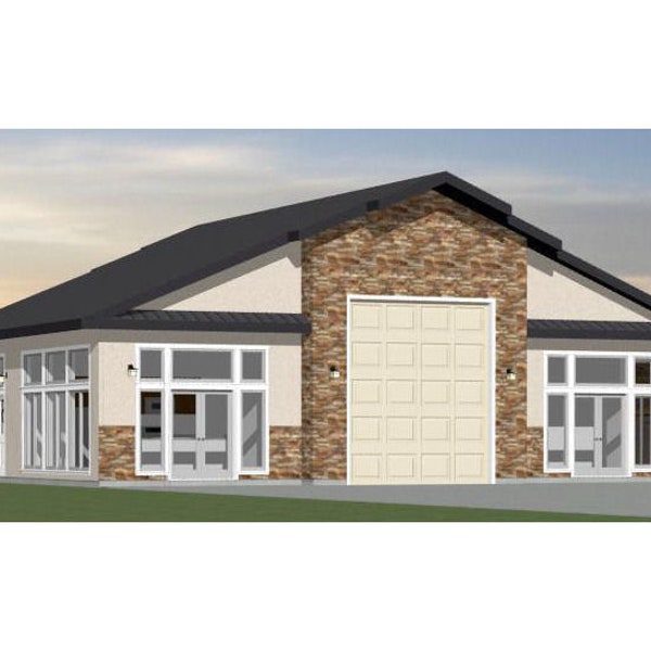 50x42 Garage -- 1 BR 1 BA -- PDF Floor Plan -- 1,973 sq ft -- Instant Download -- Model 1H