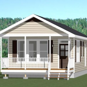 18x40 House -- 2-Bedroom 1-Bath -- 720 sq ft -- PDF Floor Plan -- Instant Download -- Model 4F