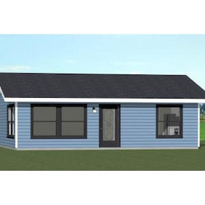 30x24 House -- 1-Bedroom 1-Bath -- 720 sq ft -- PDF Floor Plan -- Instant Download -- Model 1I
