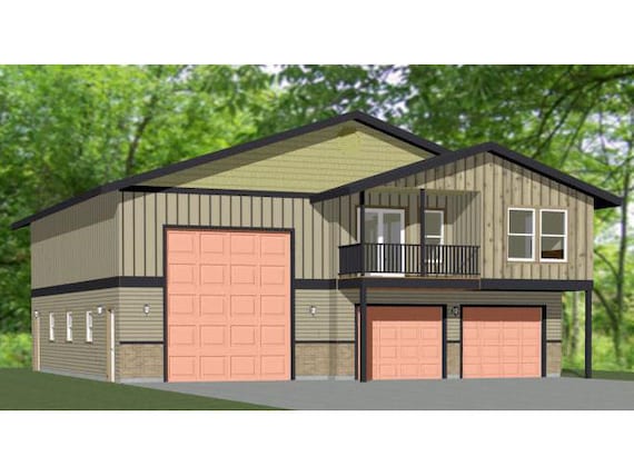 44x48 House 2 Bedroom 2 5 Bath 1 645 Sq Ft Pdf Floor Plan Instant Download Model 1i