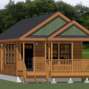 16x28 House -- 1-Bedroom 1-Bath -- 447 sq ft -- PDF Floor Plan -- Instant Download -- Model 1I