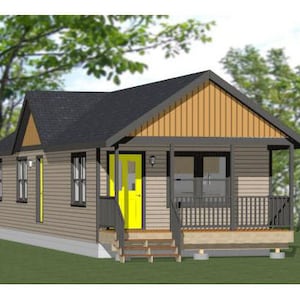 16x54 House -- 2-Bedroom 1-Bath -- 864 sq ft -- PDF Floor Plan -- Instant Download -- Model 1B