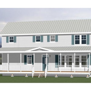 44x20 House -- 5-Bedroom 3-Bath -- 1,657 sq ft -- PDF Floor Plan -- Instant Download -- Model 1E