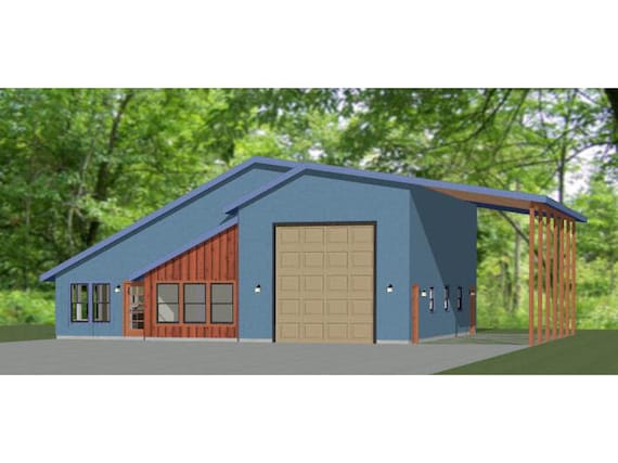 46x48 House 3 Bedroom 2 Bath 1 157 Sq Ft Pdf Floor Plan Instant Download Model 3a