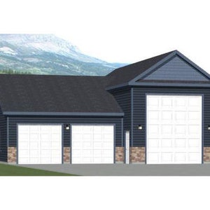 42x40 1 RV 2 Car Garage -- PDF Floor Plan -- 1,537 sq ft -- Instant Download -- Model 1B