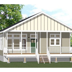 30x40 House -- 2-Bedroom 2-Bath -- 1,136 sq ft -- PDF Floor Plan -- Instant Download -- Model 1B