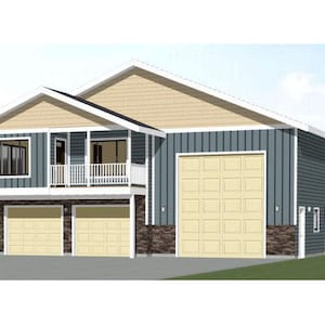 44x48 House -- 4-Bedroom 3-Bath -- 1,645 sq ft -- PDF Floor Plan -- Instant Download -- Model 5T