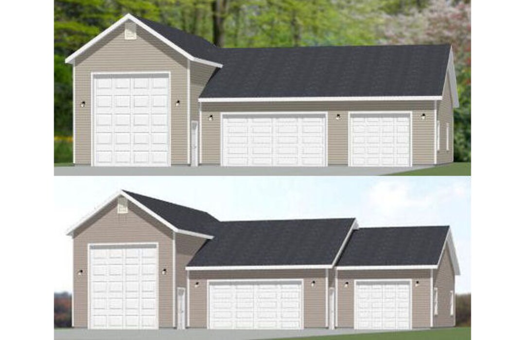 54x40 & 58x40 1-RV + 3-car Garage -- PDF Floor Plans - Etsy
