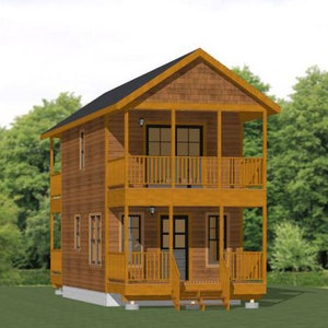 14x24 House -- 1-Bedroom 1.5-Bath -- 597 sq ft -- PDF Floor Plan -- Instant Download -- Model 1A
