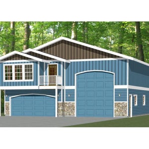 40x48 House -- 1-Bedroom 1.5-Bath -- 1,410 sq ft -- PDF Floor Plan -- Instant Download -- Model 2A