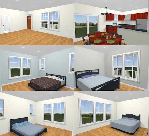 60x30 House 4 Bedroom 3 Bath 1 800 Sq Ft Pdf Floor Plan Instant Download Model 2