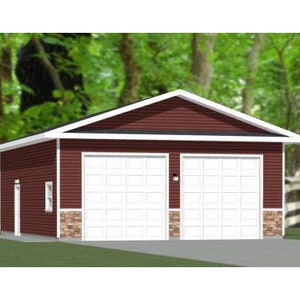 Garage per 2 auto 28x36 - 1.008 piedi quadrati - Planimetria PDF - Download istantaneo - Modello 20F