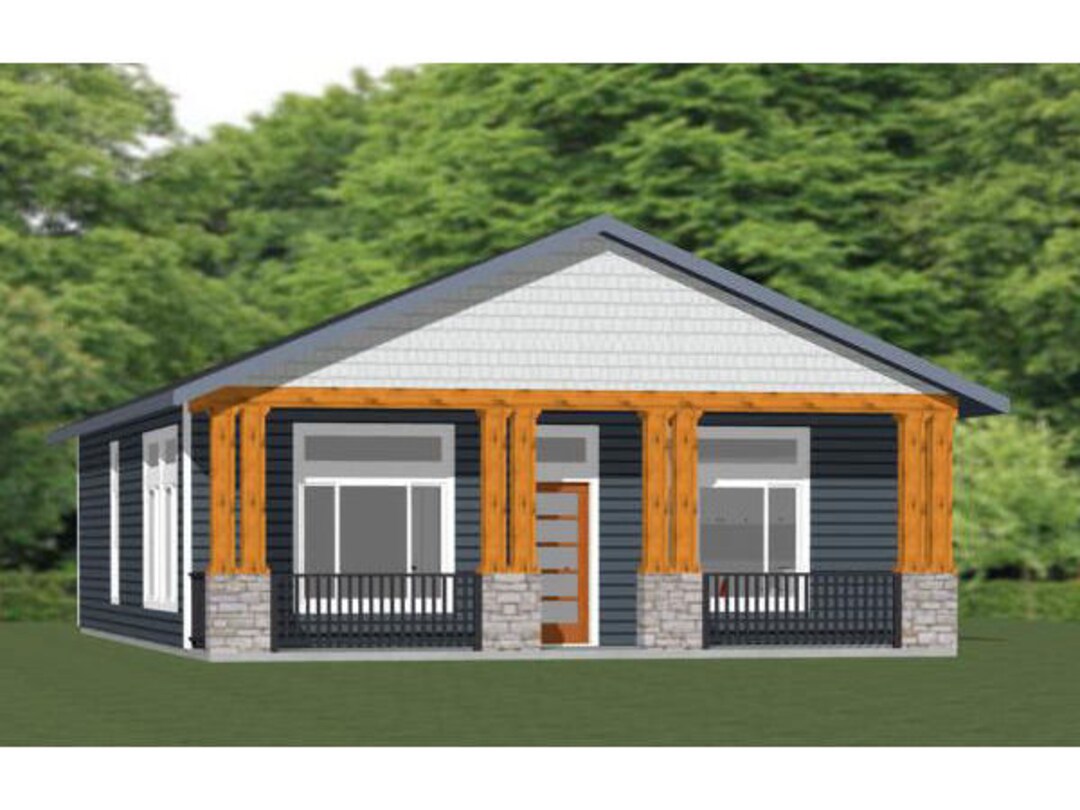 30x40 House -- 3-bedroom 2-bath -- 1,200 Sq Ft -- PDF Floor Plan ...