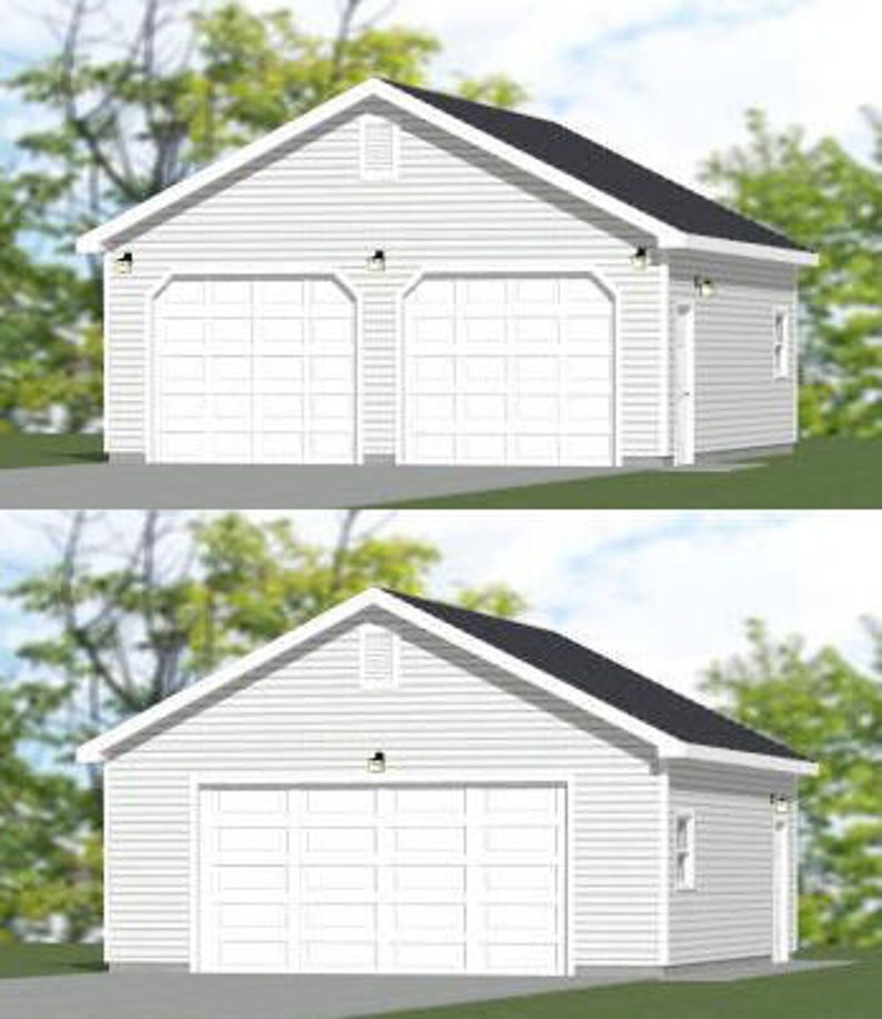 24x28 2Car Garage 672 sq ft PDF Floor Plan Instant Etsy
