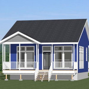 26x26 Haus -- 1-Schlafzimmer 1-Bad -- 60m² -- PDF Grundriss -- Sofort Download -- Modell 1A