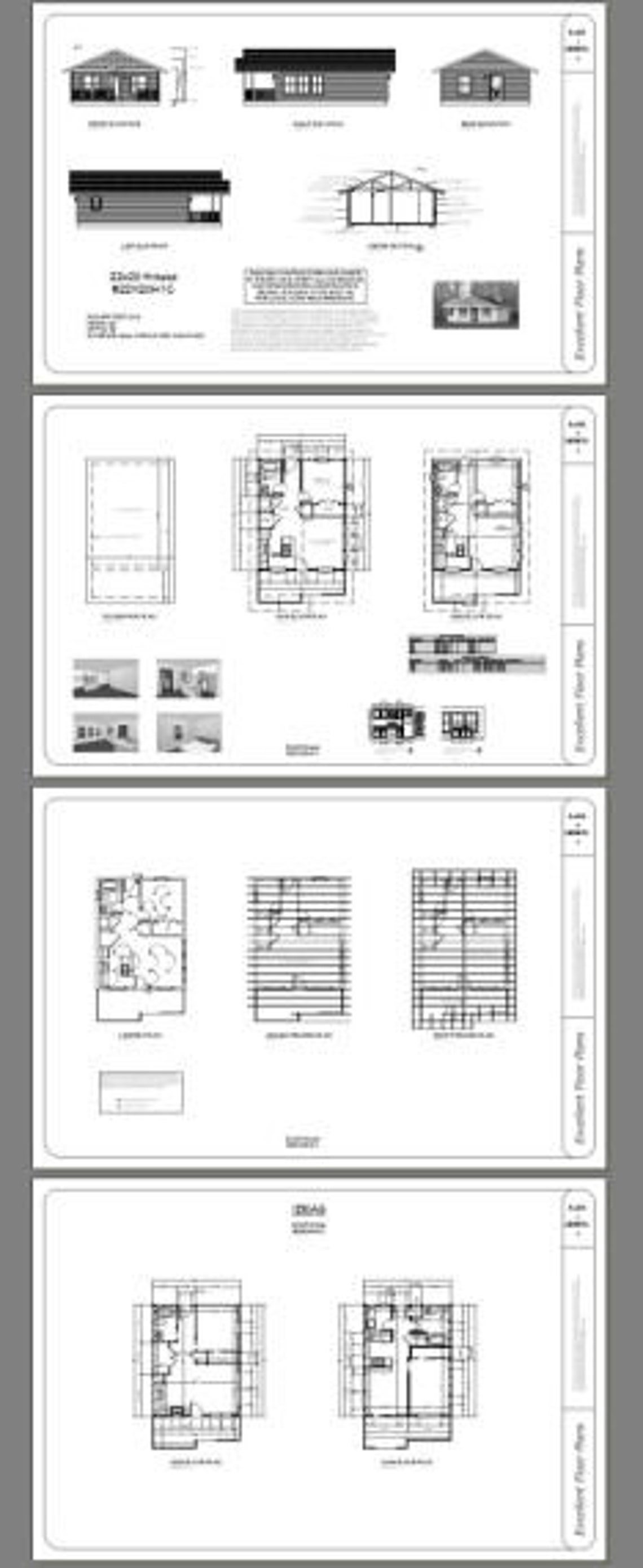 22x28 House 1-bedroom 1-bath 616 Sq Ft PDF Floor Plan - Etsy