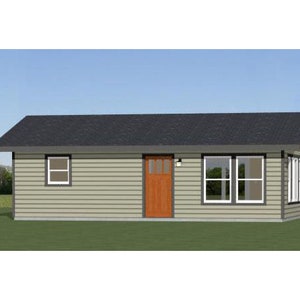 30x20 huis - 1 slaapkamer en 1 badkamer - 600 vierkante meter - PDF-plattegrond - Direct downloaden - Model 1B