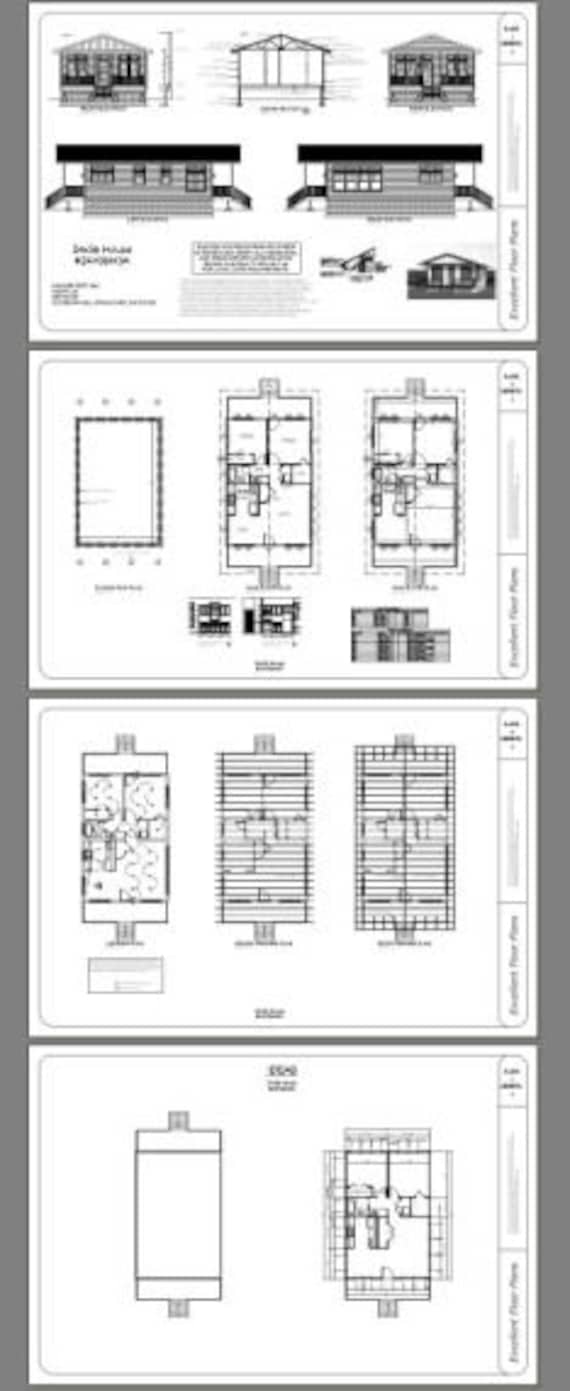 24x36 House 2 Bedroom 1 Bath 864 Sq Ft Pdf Floor Plan Instant Download Model 3a