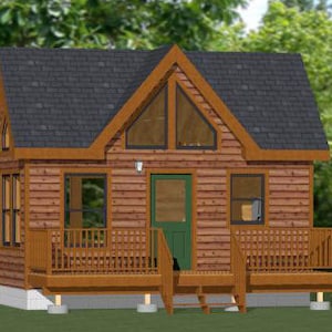Casa pequeña 20x10 -- 1 dormitorio 1 baño -- 266 pies cuadrados -- Plano de planta PDF -- Descarga instantánea -- Modelo 1