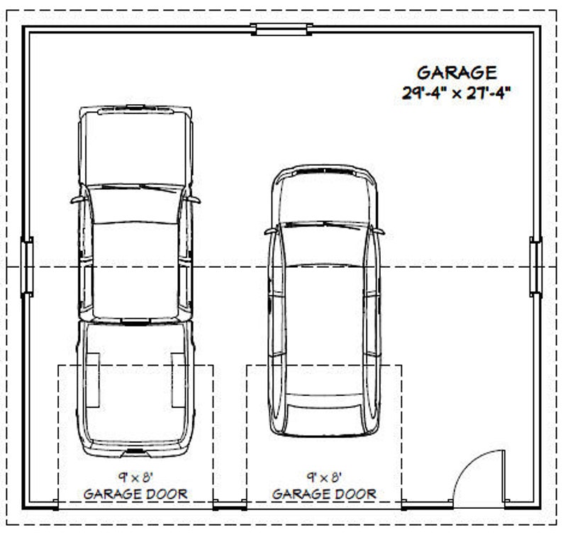 30x28 2Car Garage 840 sq ft PDF Floor Plan Instant Etsy