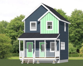 16x20 Duplex -- 574 sq ft -- PDF Floor Plan -- Instant Download -- Model 14C