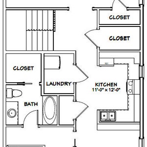 44x48 House 1-bedroom 1.5-bath 1,648 Sq Ft PDF Floor Plan Instant ...
