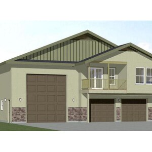 44x48 Haus -- 2-Bedroom 2.5-Bath -- 1,645 quadratfuß -- PDF Grundriss -- Sofort Download -- Modell 5