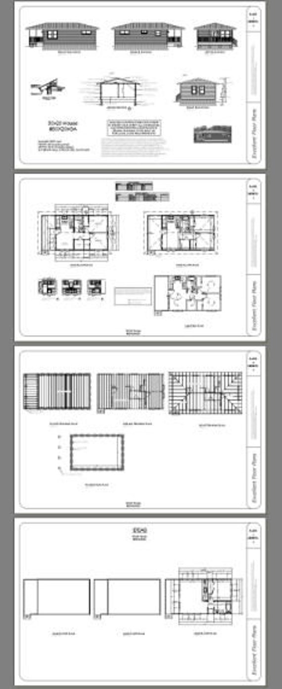 30x20 House 2 Bedroom 1 Bath 600 Sq Ft Pdf Floor Plan Instant Download Model 3a