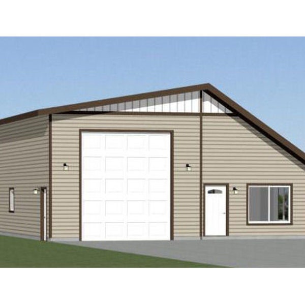 Rv Garage Plan With Apartment Etsy