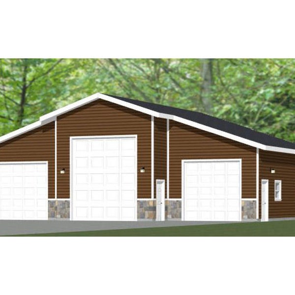50x42 Garage -- 1 RV 2 Car -- PDF Floor Plan -- 1,909 sq ft -- Instant Download -- Model 2
