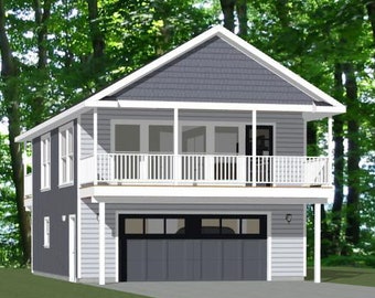 24x32 House -- 1 Bedroom 1.5 Bath -- 851 sq ft -- PDF Floor Plan -- Instant Download -- Model 7D