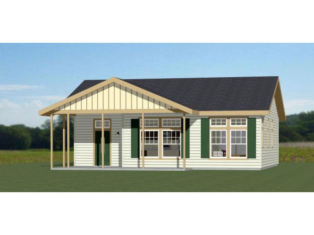 36x32 House -- 2-bedroom 2-bath -- 1,082 Sq Ft -- PDF Floor Plan