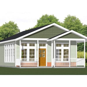 24x32 House -- 1-Bedroom 1-Bath -- 768 sq ft -- PDF Floor Plan -- Instant Download -- Model 1