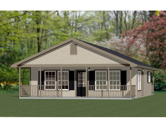 28x32 House 2 Bedroom 1 Bath 848 Sq Ft Pdf Floor Plan Etsy
