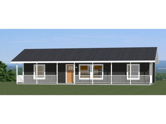 48x16 House 2 Bedroom 2 Bath 768 Sq Ft Pdf Floor Plan Instant Download Model 1c