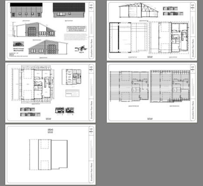 Model 4B 2-Bedroom 1-Bath PDF Floor Plan 46x48 House 1,157 sq ft Instant Download