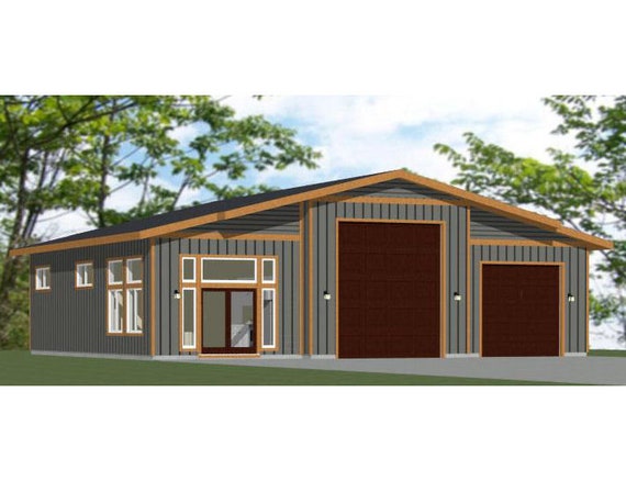 50x48 1 Rv 1 Car Garage 2 Br 1 5 Ba Pdf Floor Plan 2 274 Sq Ft Instant Download Model 5e