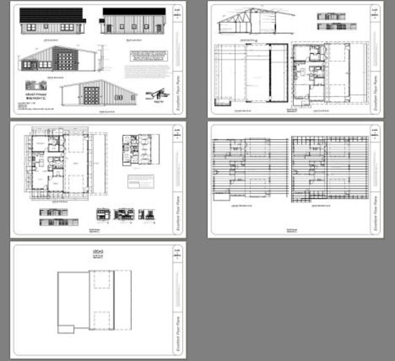 46x48 House 2 Bedroom 2 Bath 1 157 Sq Ft Pdf Floor Plan Instant Download Model 1c