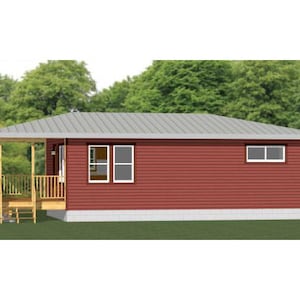 30x20 House -- 2-Bedroom 1-Bath -- 600 sq ft -- PDF Floor Plan -- Instant Download -- Model 3A
