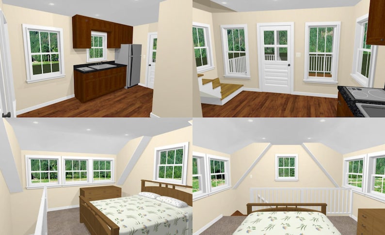 14x14 House 1-bedroom 1-bath 343 Sq Ft PDF Floor Plan - Etsy Canada