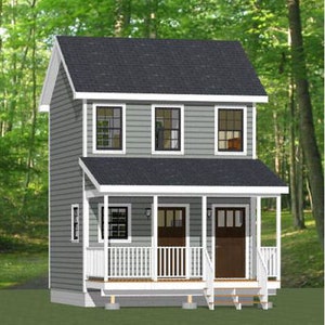 16x16 Duplex -- 441 sq ft -- PDF Floor Plan -- Instant Download -- Model 23