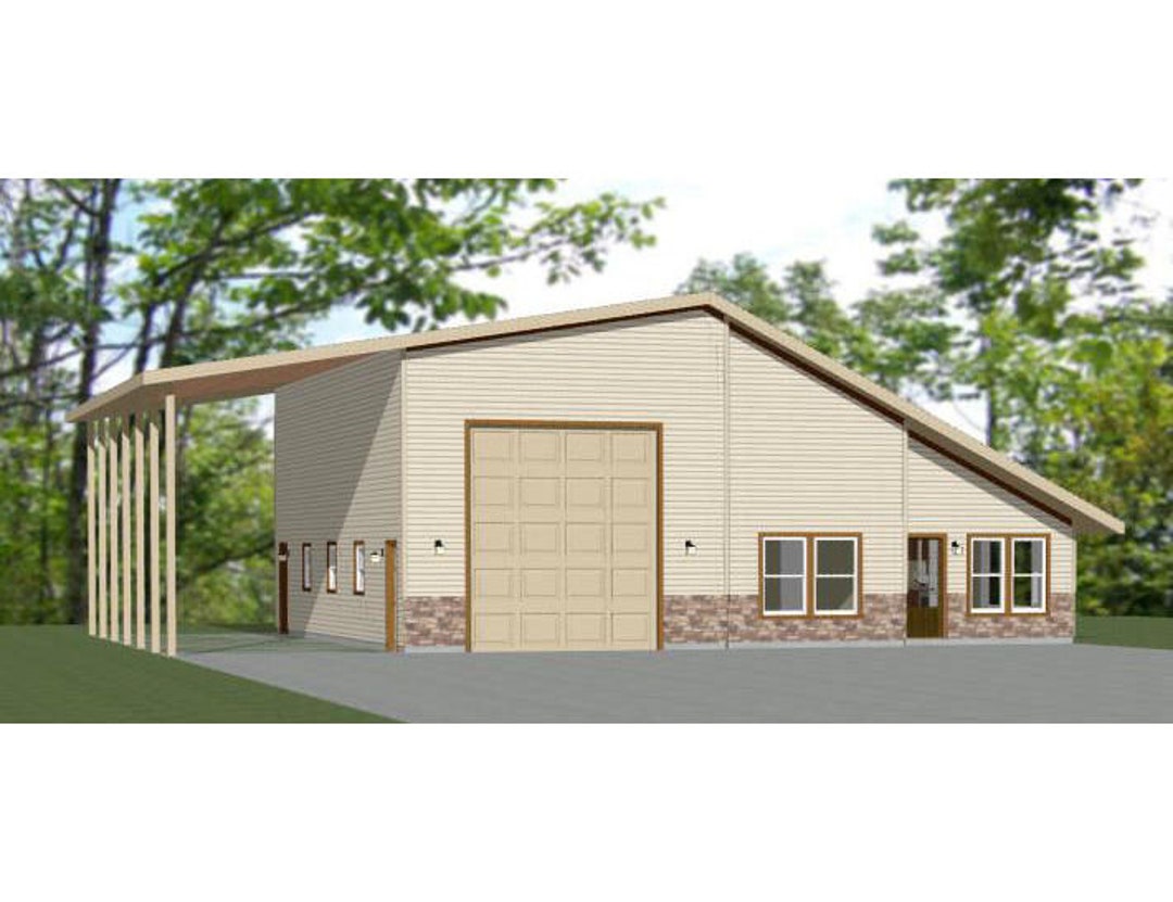 46x48 House 2-bedroom 2-bath 1,157 Sq Ft PDF Floor Plan Instant ...