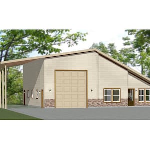 46x48 House -- 2-Bedroom 2-Bath -- 1,157 sq ft -- PDF Floor Plan -- Instant Download -- Model 4E
