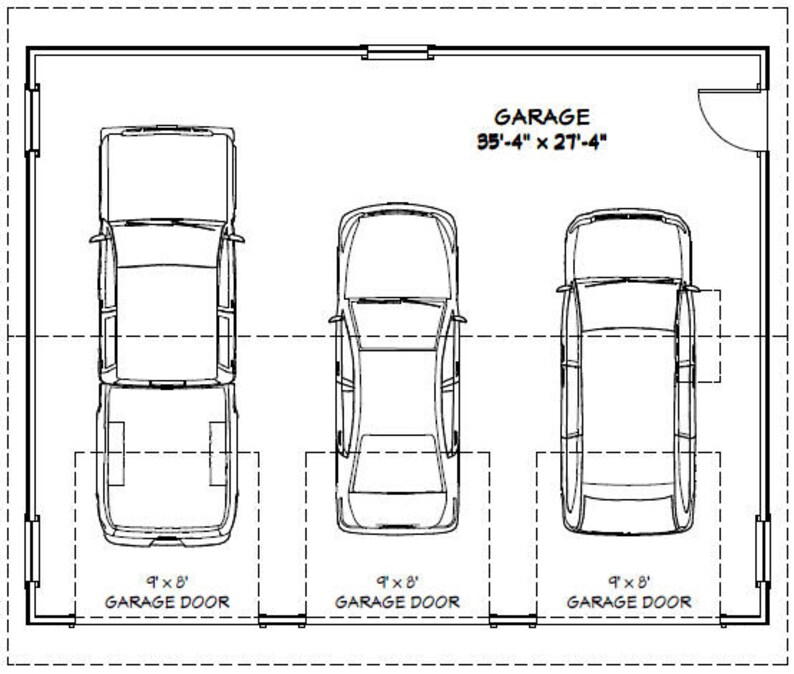 36x28 2Car Garages 1008 sq ft PDF Floor Plan Etsy